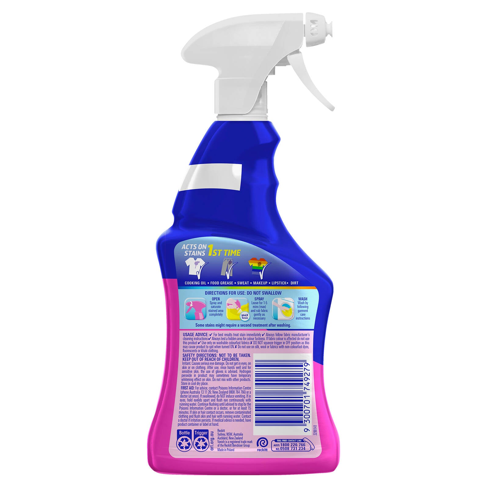 Vanish Preen 500mL Oxi Action Degreaser Stain Remover Trigger Spray