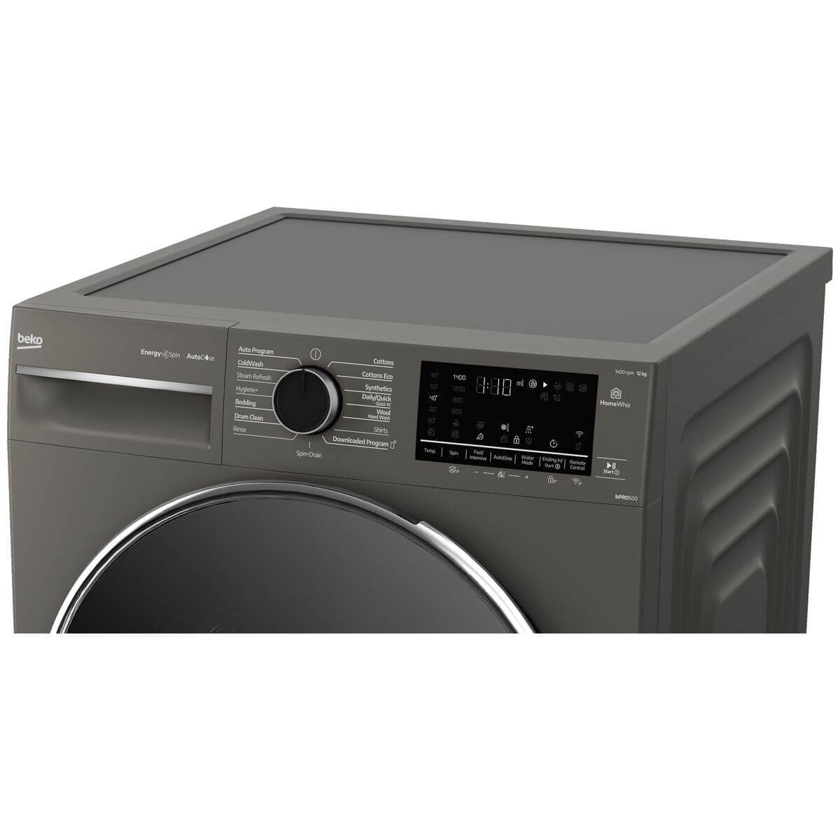 Beko 12kg Front Load Washing Machine - Graphite, AutoDose, SteamCure, ColdWash, HomeWhiz - BFLB123ADG