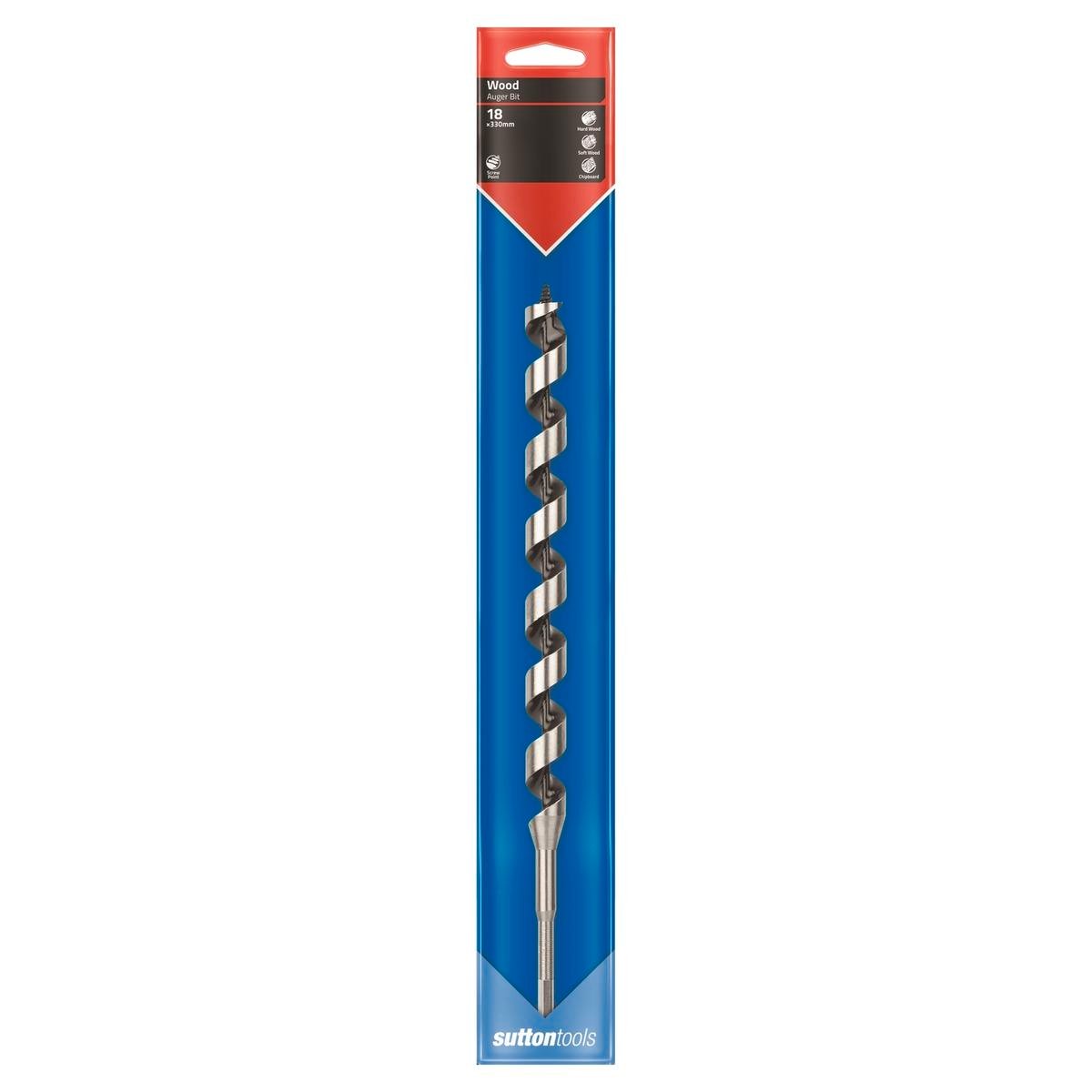 Sutton Tools Medium Auger Bit 330 x 18mm Steel Timber Drilling