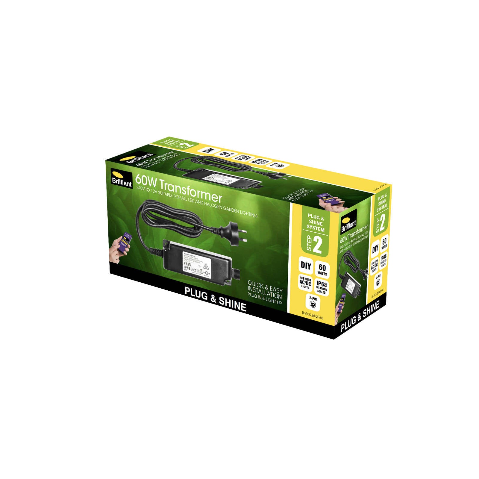 Brilliant 12V 60W Black DC LED Garden Light Transformer 20929/06