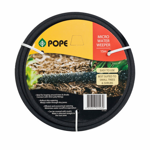 Pope 15m Micro Water Weeper Soaker Hose - 4mm UV & Kink Resistant