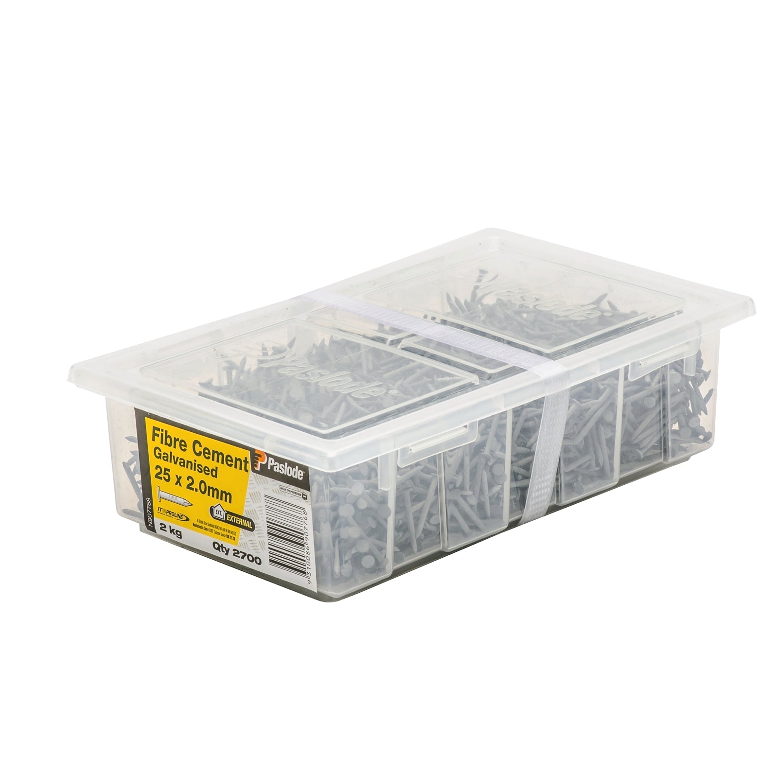 Paslode 25 x 2.0mm Galvanised Steel Fibre Cement Nails 2kg - 2700 Pack