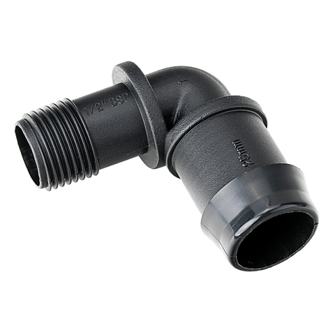 K-Rain 25mm Barbed Elbow x 15mm BSP Male - 5 Pack Polypropylene