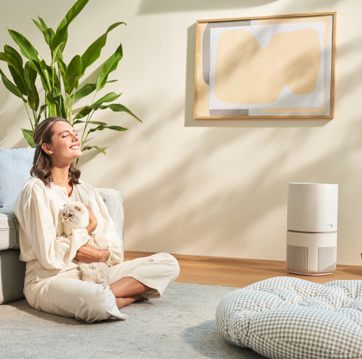 Electrolux UltimateHome 500 Air Purifier - 4 Stage Filters, 54m² Room, App Control, Shell White - EP53-47SWA