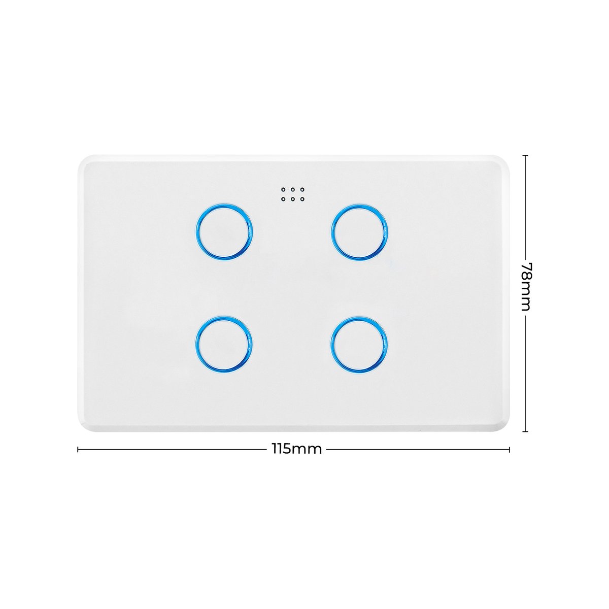 DETA Smart Quad Gang Touch Light Switch White Gloss 250V 6904HA