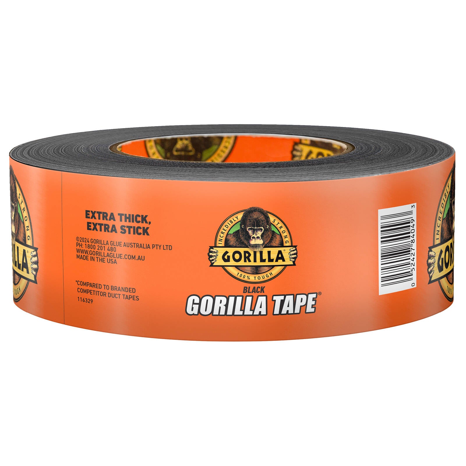 Gorilla 48mm x 27m Black Cloth Tape Heavy Duty Indoor & Outdoor