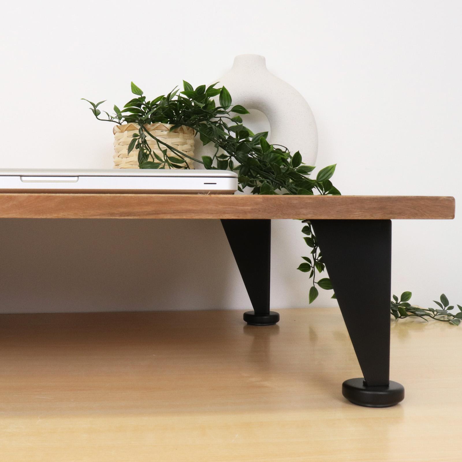 Adoored 150mm Black Steel Angled Corner Furniture Leg