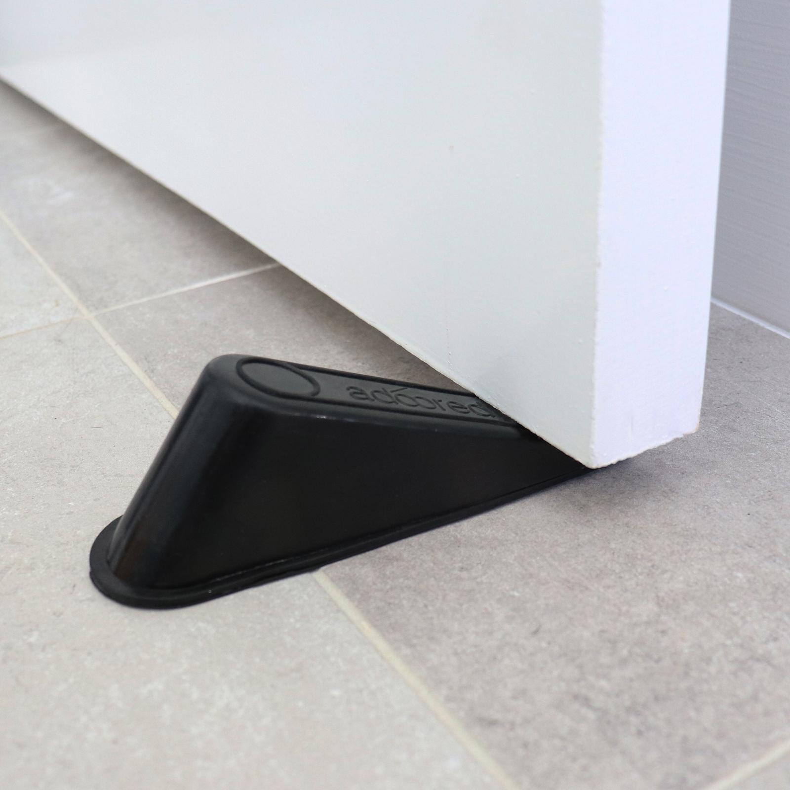 Adoored Extra Large Black Rubber Door Wedge - Interior & Exterior