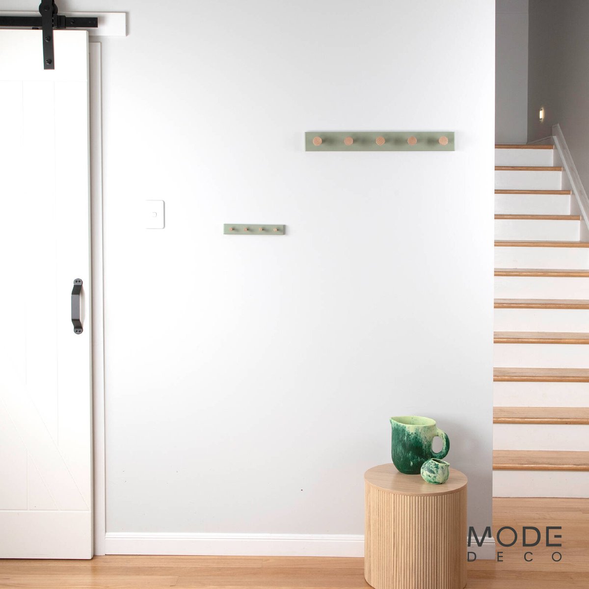MODE 5 Timber Hooks On Green Board Hook Rack 600mm Coat & Bag Rack