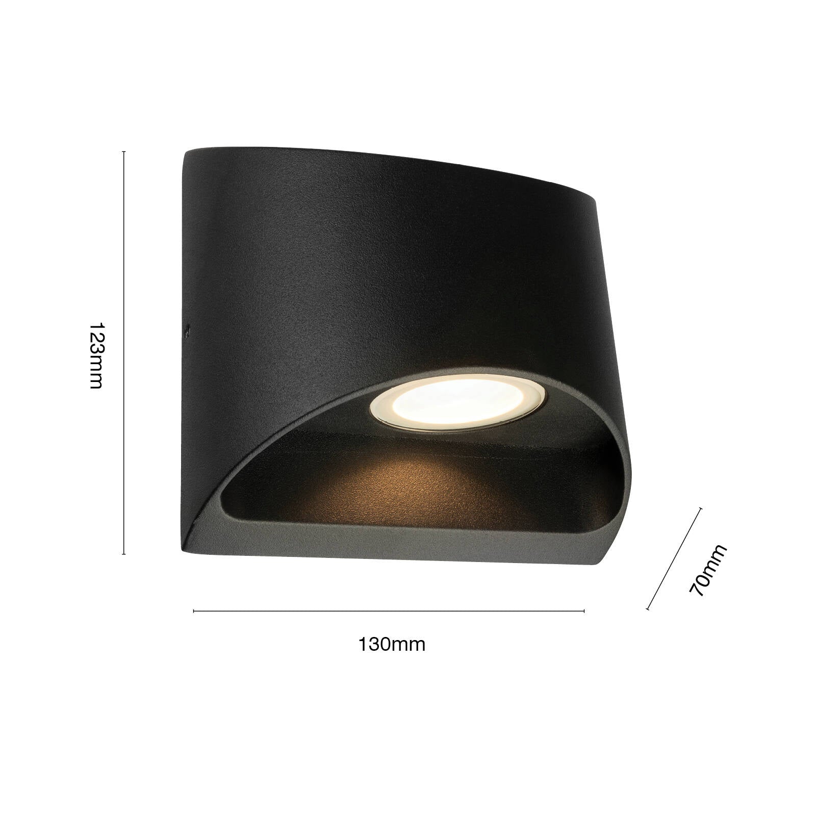 Brilliant Binley 8W Black Die-Cast Aluminium Up Down Wall Light Outdoor 21304/06