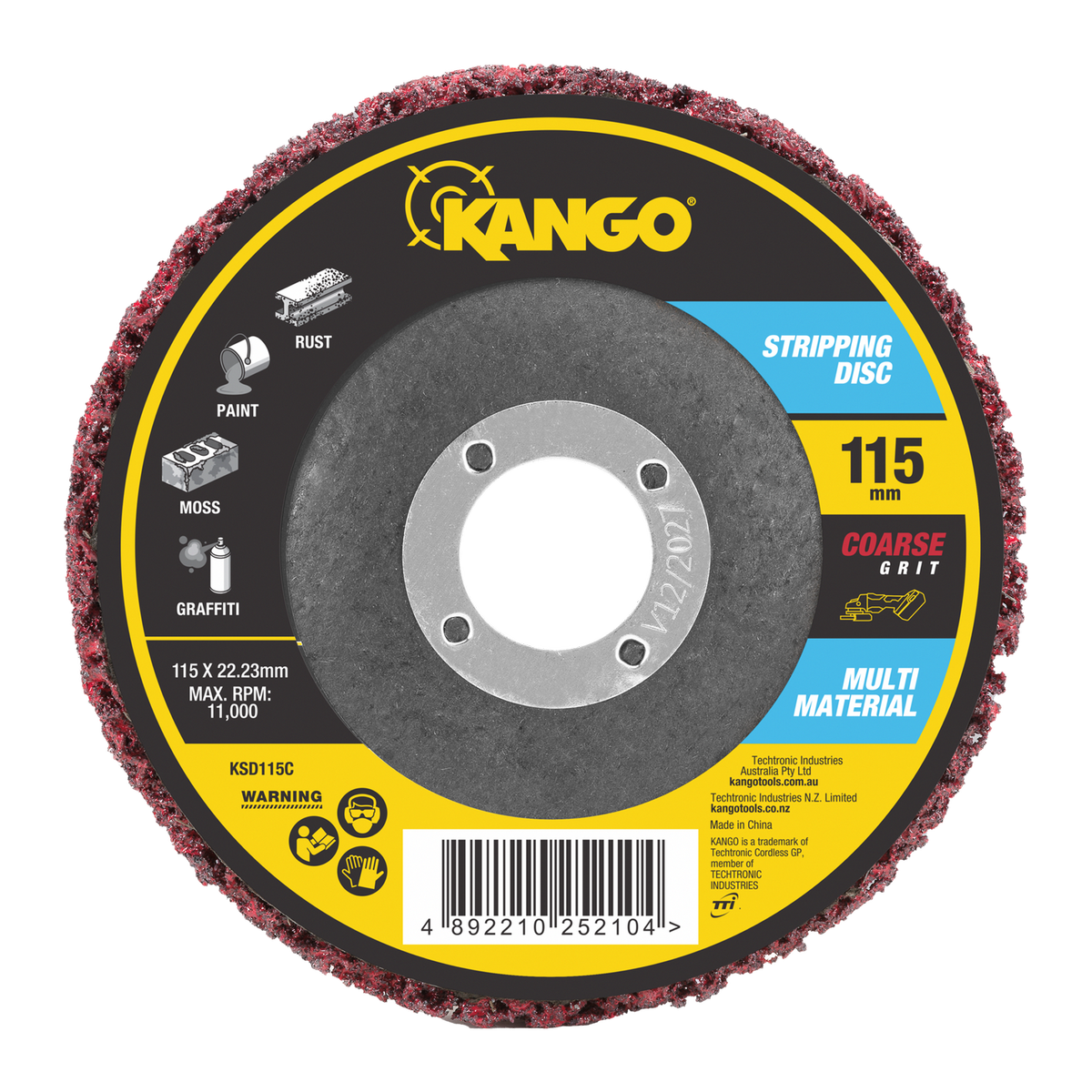 Kango 115mm Coarse Grit Stripping Disc - Efficient Rust & Paint Removal - SuperSaverAU - view 1