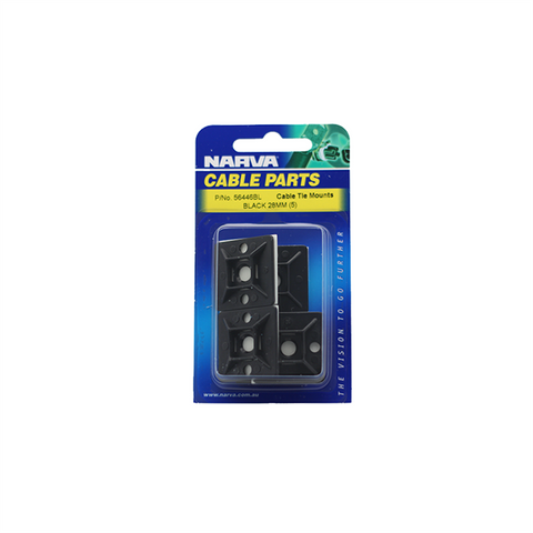 Narva Cable Tie Mount 28x28mm Black UV Resistant 5 Pack Durable - SuperSaverAU - view 1