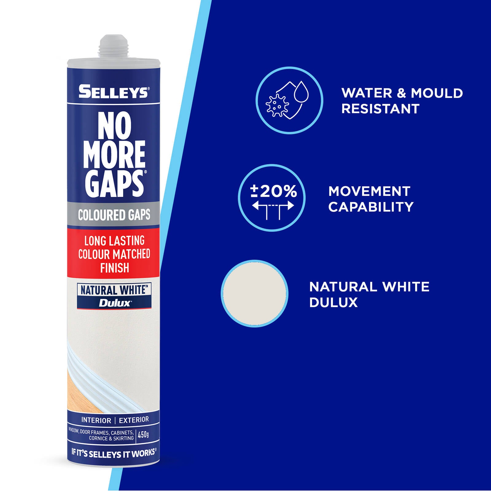 Selleys 450g No More Gaps Dulux Natural White Interior Gap Filler