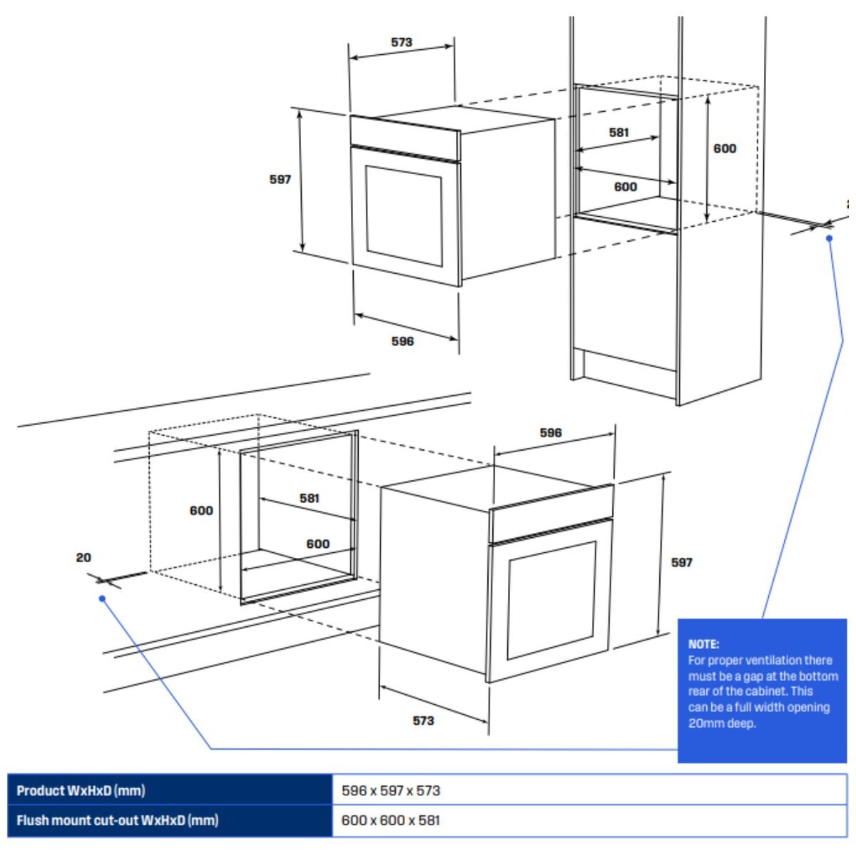 Westinghouse 60cm multi-function oven - 80L, stainless steel, 10A plug and lead, easy glide racks - WVE6314SD