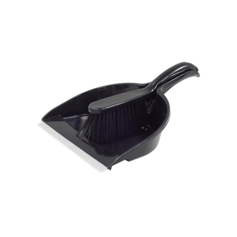 All Set Dustpan and Brush Set - Compact - Black - Soft Rubber Lip - SuperSaverAU - view 1