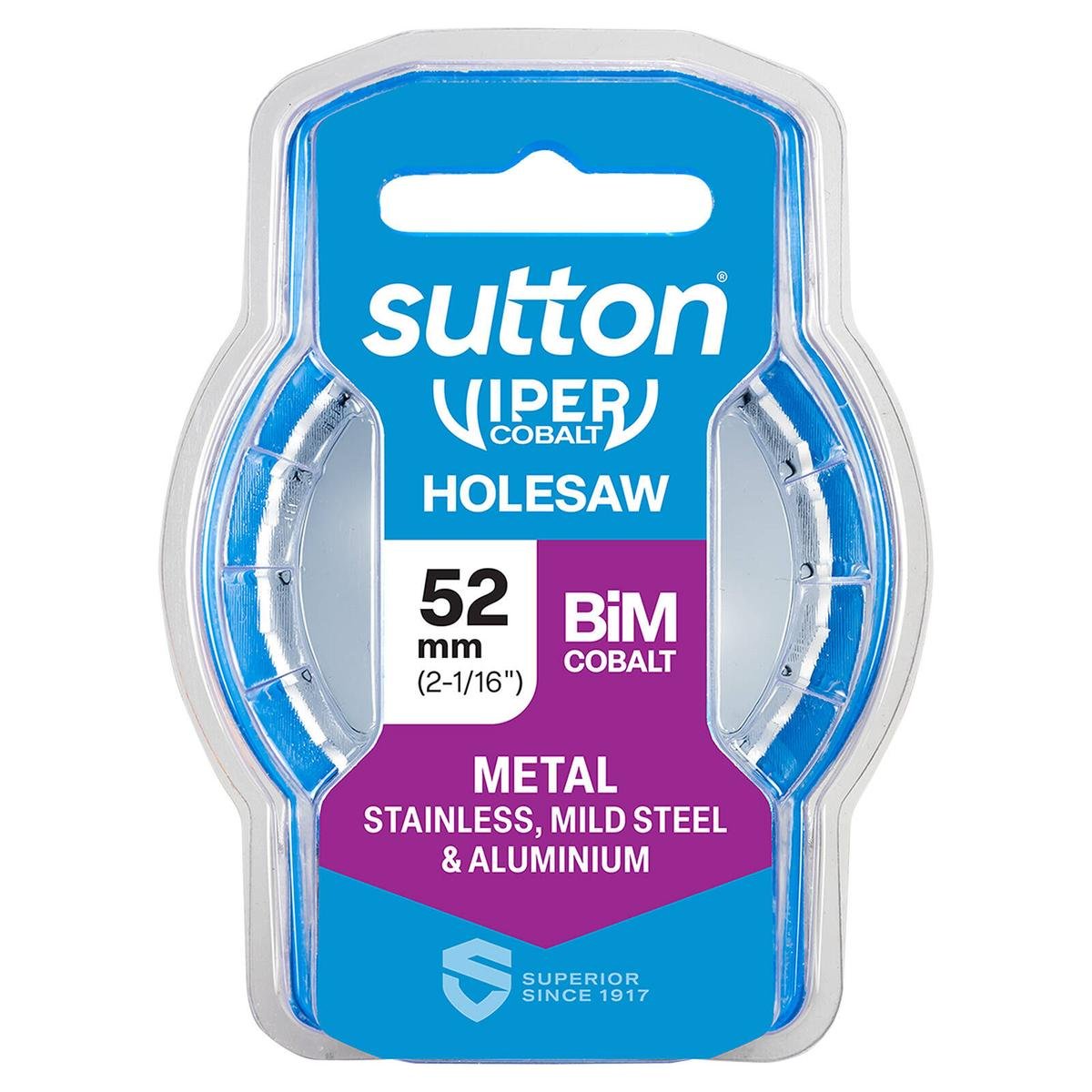 Sutton Tools 52mm Viper Cobalt Bi-Metal Holesaw, 32mm Drilling Depth