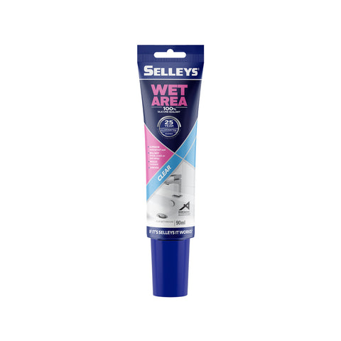 Selleys 90ml Clear Wet Area Silicone Sealant Indoor