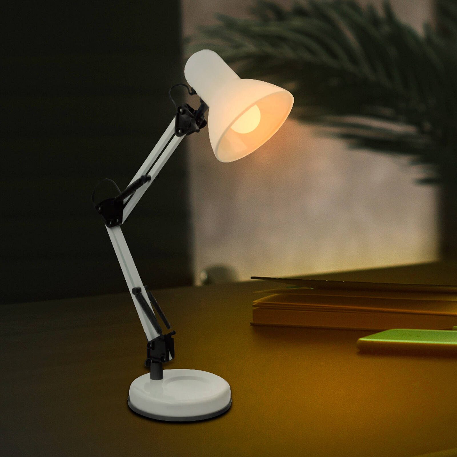 Brilliant Flexi Lloyd XL White E27 Desk Lamp with Adjustable Head 20986/05