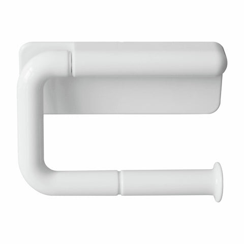 Estilo Toilet Roll Holder - White ABS Stick-On Wall Mounted