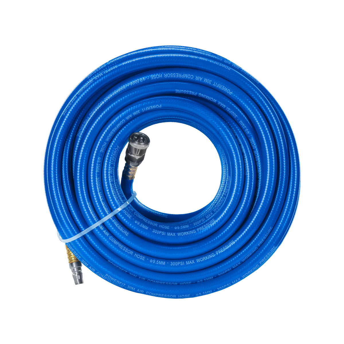 PowerFit 30m Braided Air Hose with Nitto-Style Fittings, 300 PSI