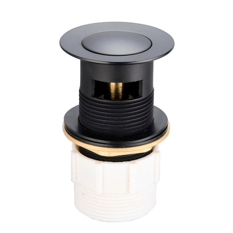 Kinetic 32mm Matte Black Pop Up Basin Waste with Overflow, Brass