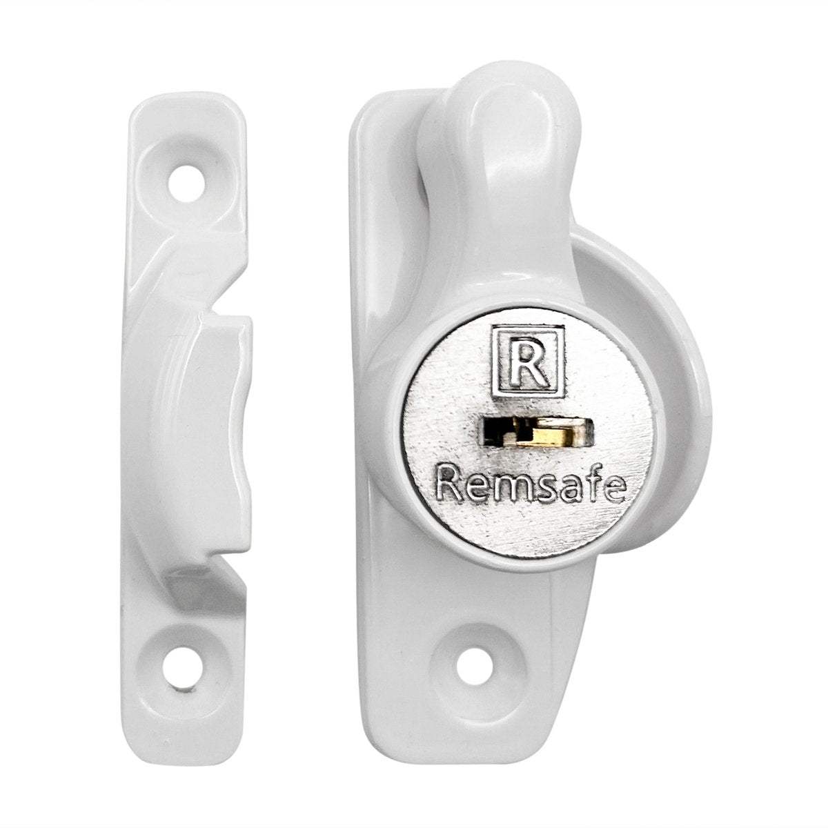 Remsafe White Window Sash Lock - Key Lockable, White Powdercoat Steel