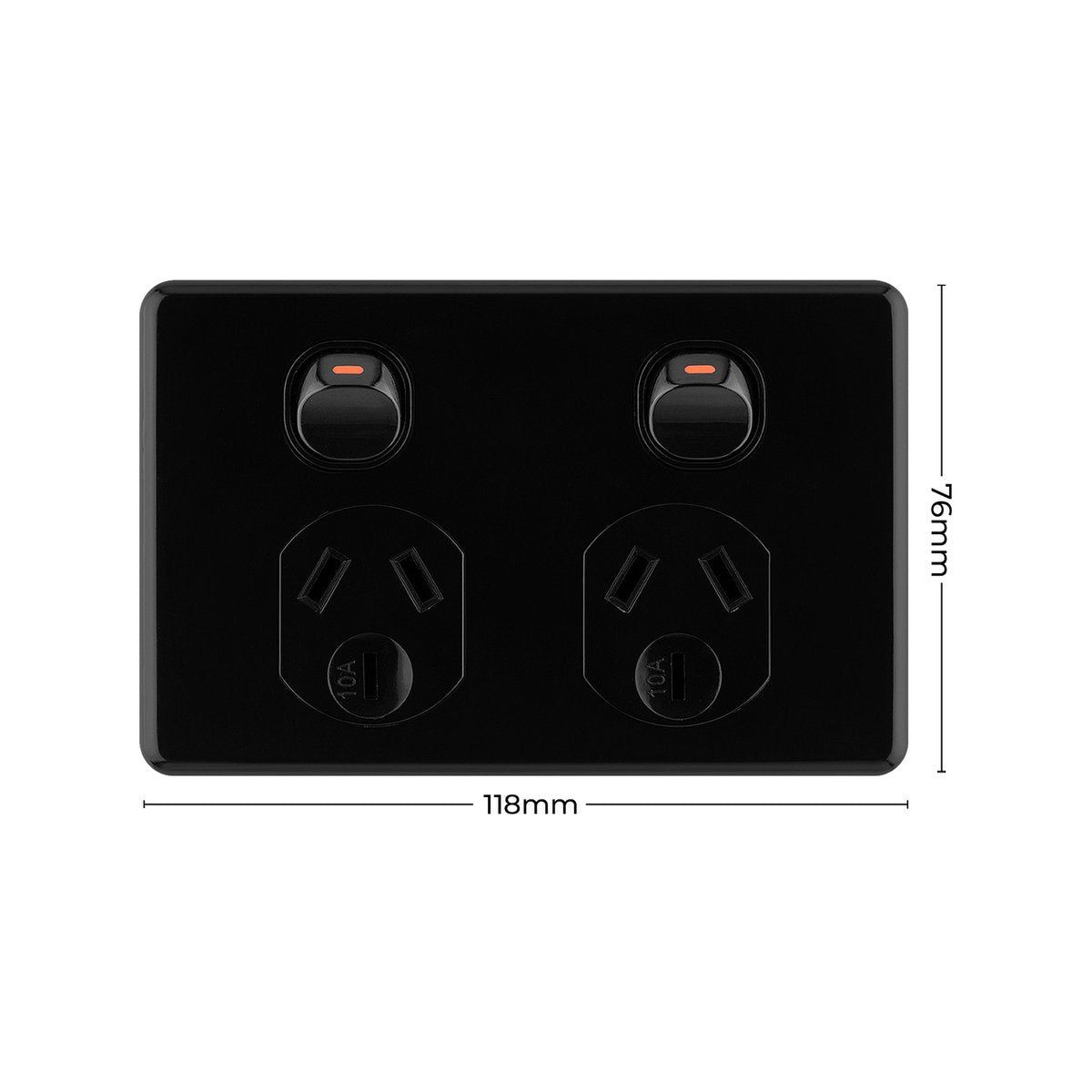 DETA X6 Black Double Power Point - 10amp Polycarbonate - Quick Install - SuperSaverAU - view 4