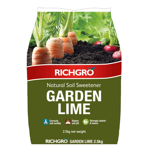 Richgro 2.5kg Natural Garden Lime Granular for Soils & Lawns