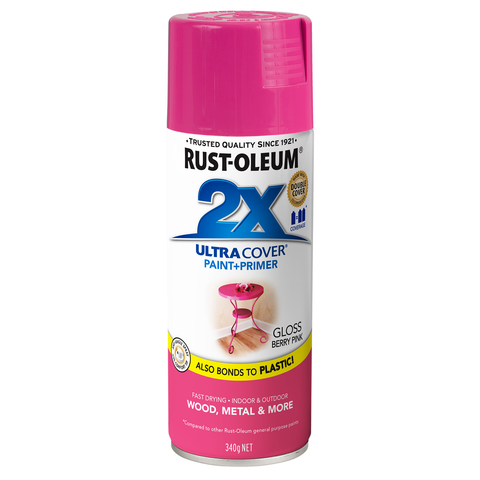 Rust-Oleum 2X Ultra Cover Gloss Berry Pink Spray Paint 340g