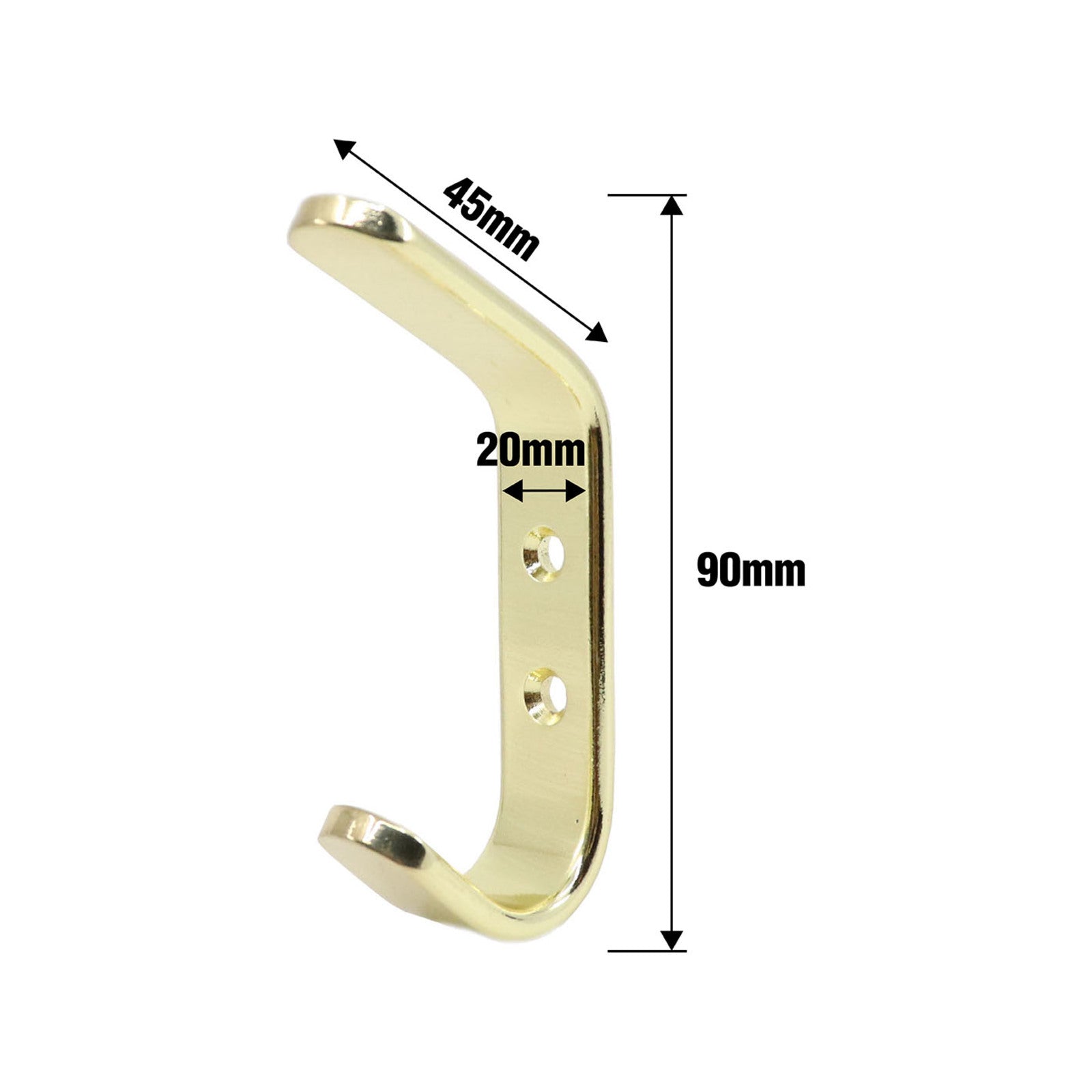 Adoored Brushed Brass Nuvo Deco Hook for Coats, Bags & Accessories