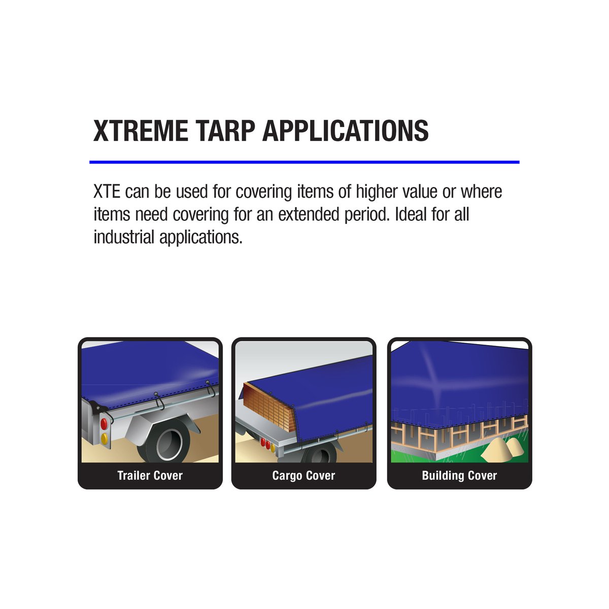 Polytuf Xtreme 6.1 x 9.1m Blue Polyolefin Tarpaulin Heavy Duty UV and Water Resistant