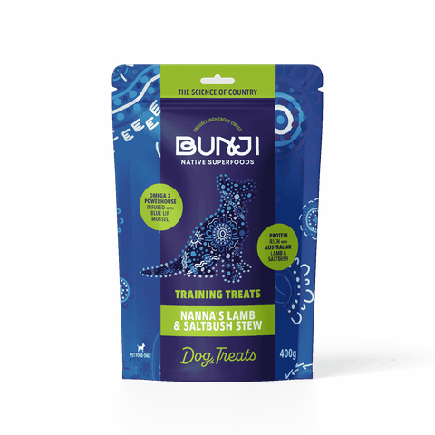 Bunji Native Superfoods Nanna's Lamb & Saltbush Stew Dog Treat 400g Australian Made