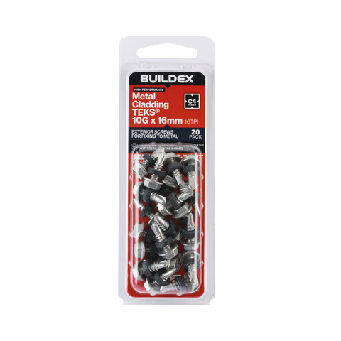 Buildex Teks Screws - 10g x 16mm - Class 4 - 20 Pack - Self-Drilling - SuperSaverAU - view 1