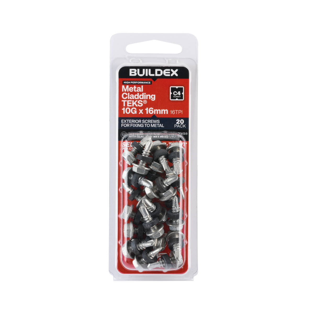 Buildex Teks Screws - 10g x 16mm - Class 4 - 20 Pack - Self-Drilling - SuperSaverAU - view 1