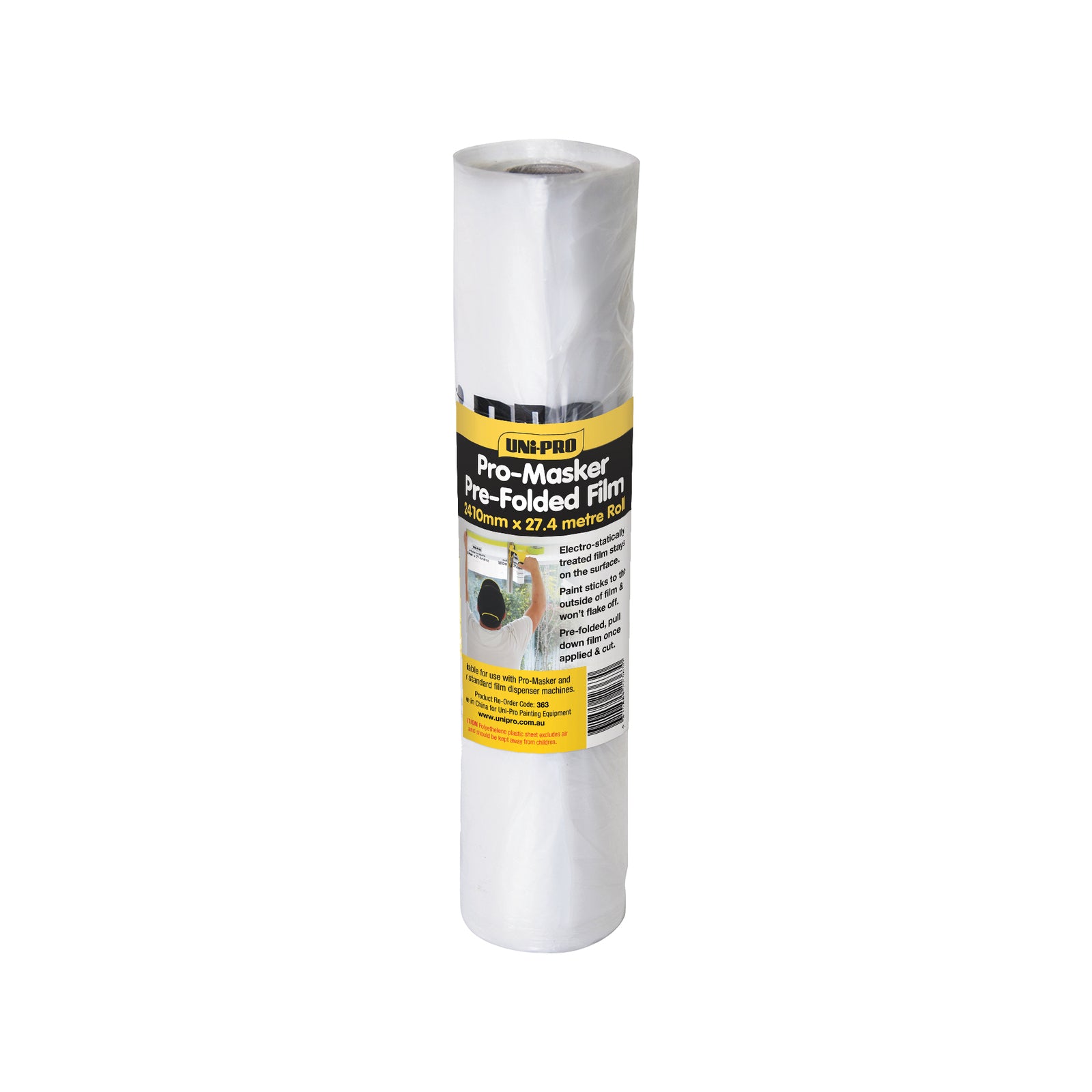 Uni-Pro 2410mm x 27.4m Pre-Folded Masking Film