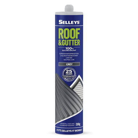 Selleys Roof & Gutter Silicone Sealant 310g Grey UV Resistant