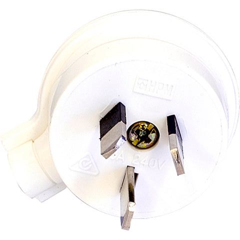 HPM 15A White 3 Pin Electrical Plug Top, 240V, PVC, 10mm Cable Entry