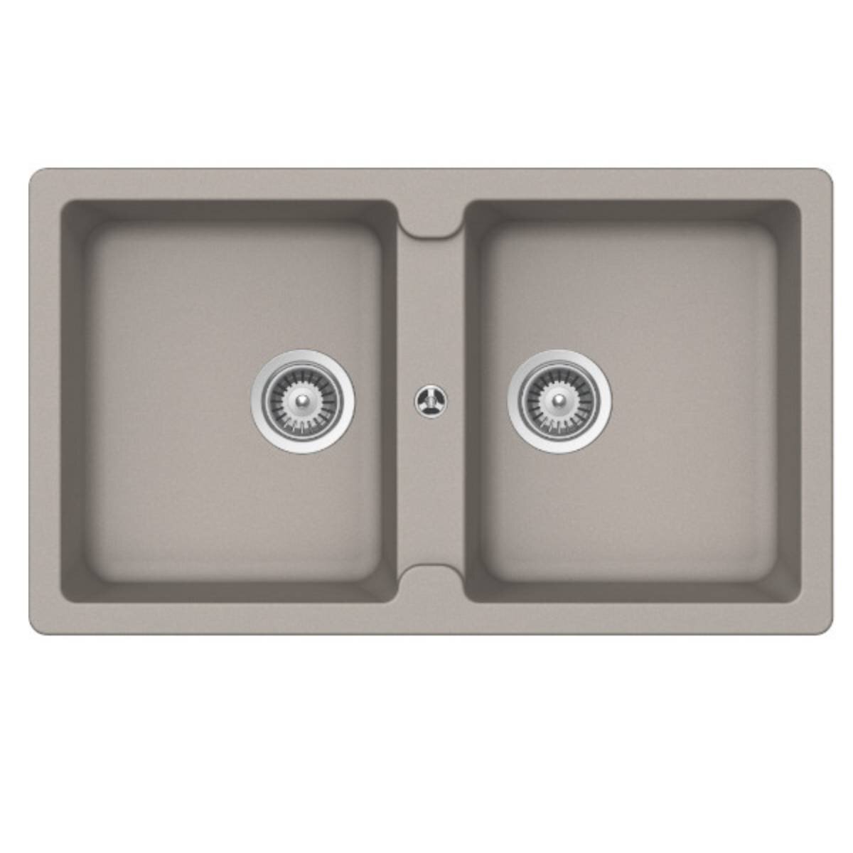 Abey Typos N200 Double Bowl Undermount Sink - Concrete Grey, 24L Bowls, No Taphole - TN200C-NTH