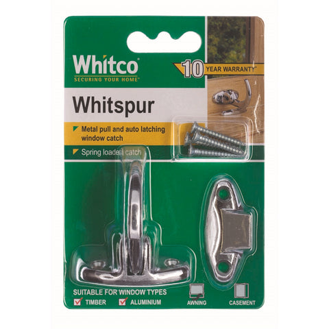 Whitco 45mm Chrome Zinc Diecast Whitspur Auto-Latching Window Fastener