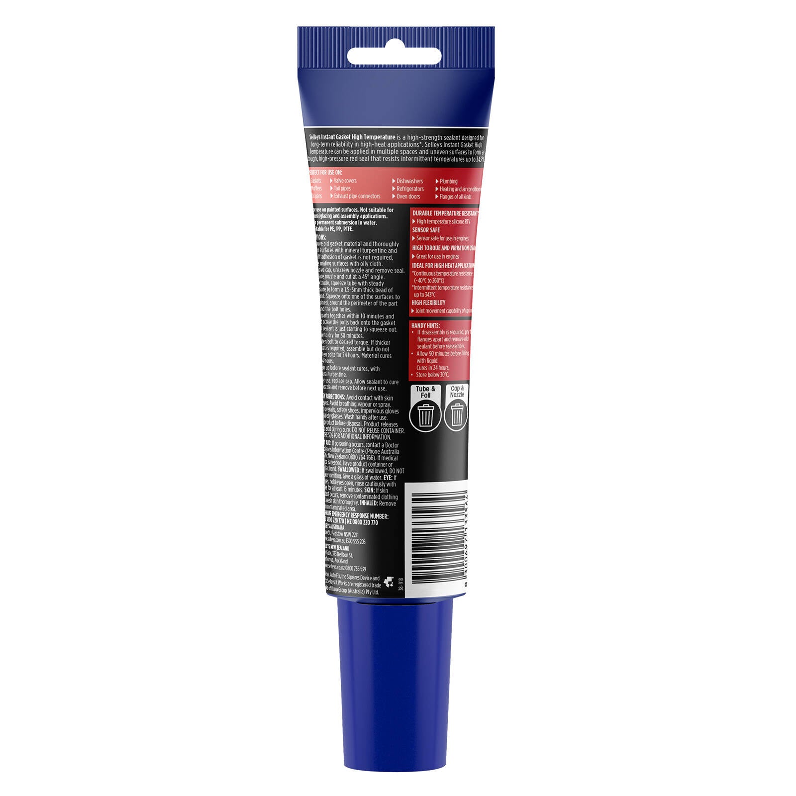 Selleys Autofix Instant Gasket 100ml High Temperature Red RTV Sealant