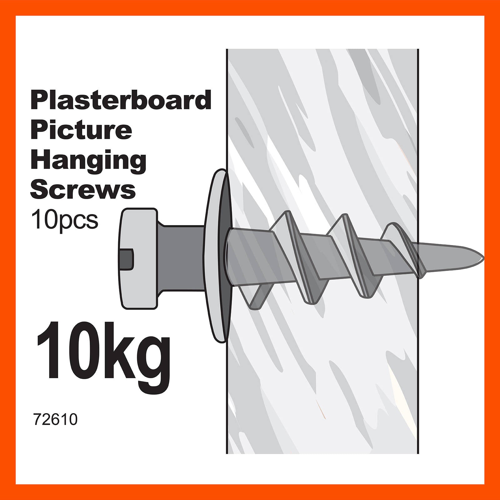 Everhang 10kg Steel Plasterboard Picture Hanging Screws 10 Pack