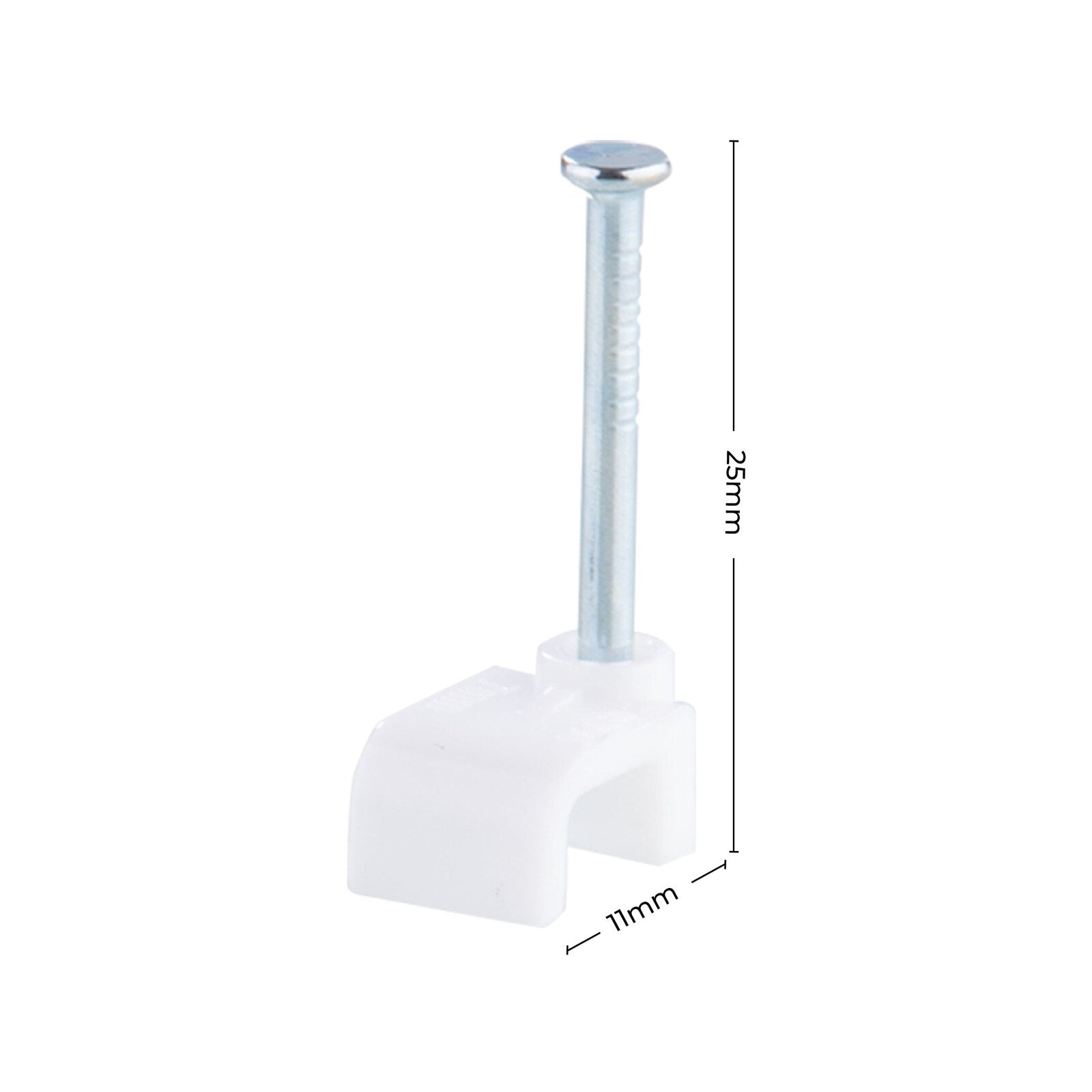 DETA 15mm White Flat Cable Clips Plastic 20 Pack