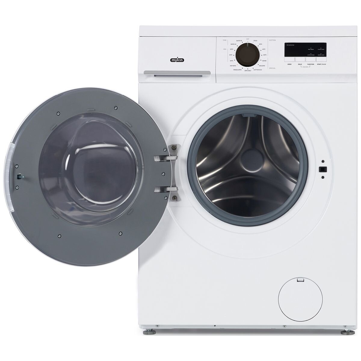 Mykin 6kg Front Load Washer and 8kg Heat Pump Dryer Package - White - Not Stackable - MFLW600WMHPD800W