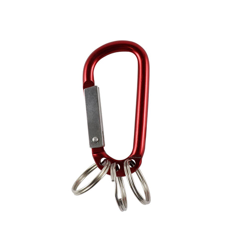 Key Essentials Key Ring Carabiner with 3 Key Rings 38mm Steel Assorted