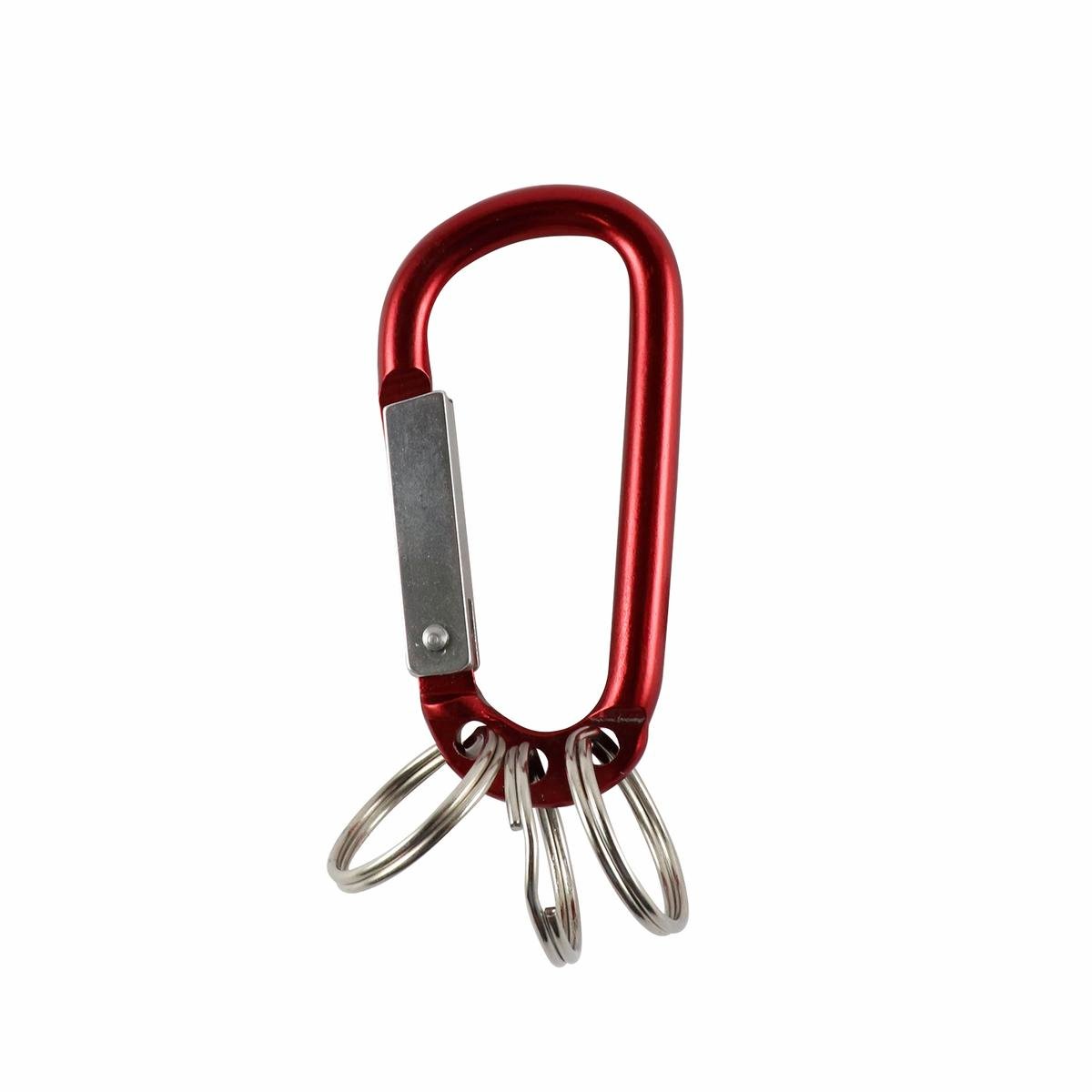 Key Essentials Key Ring Carabiner with 3 Key Rings 38mm Steel Assorted