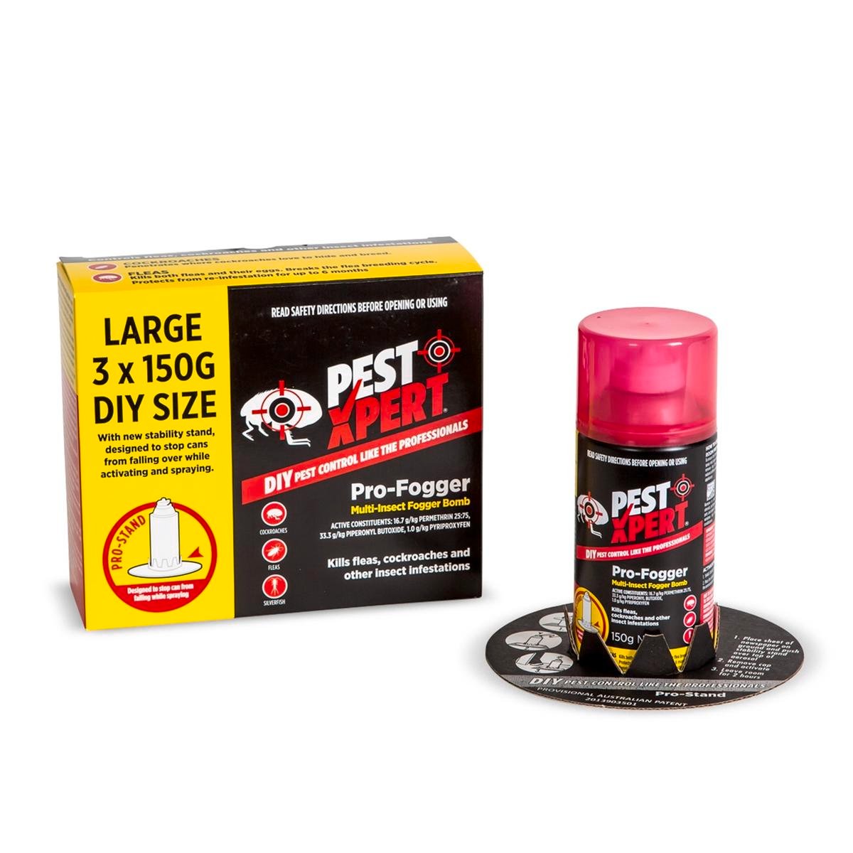 PestXpert Pro-Fogger Insecticide Fogger Bomb 150g 3 Pack - Indoor/Outdoor Total Release
