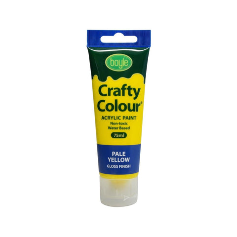Boyle 75ml Pale Yellow Crafty Colour Acrylic Paint, Water Based, Gloss Finish