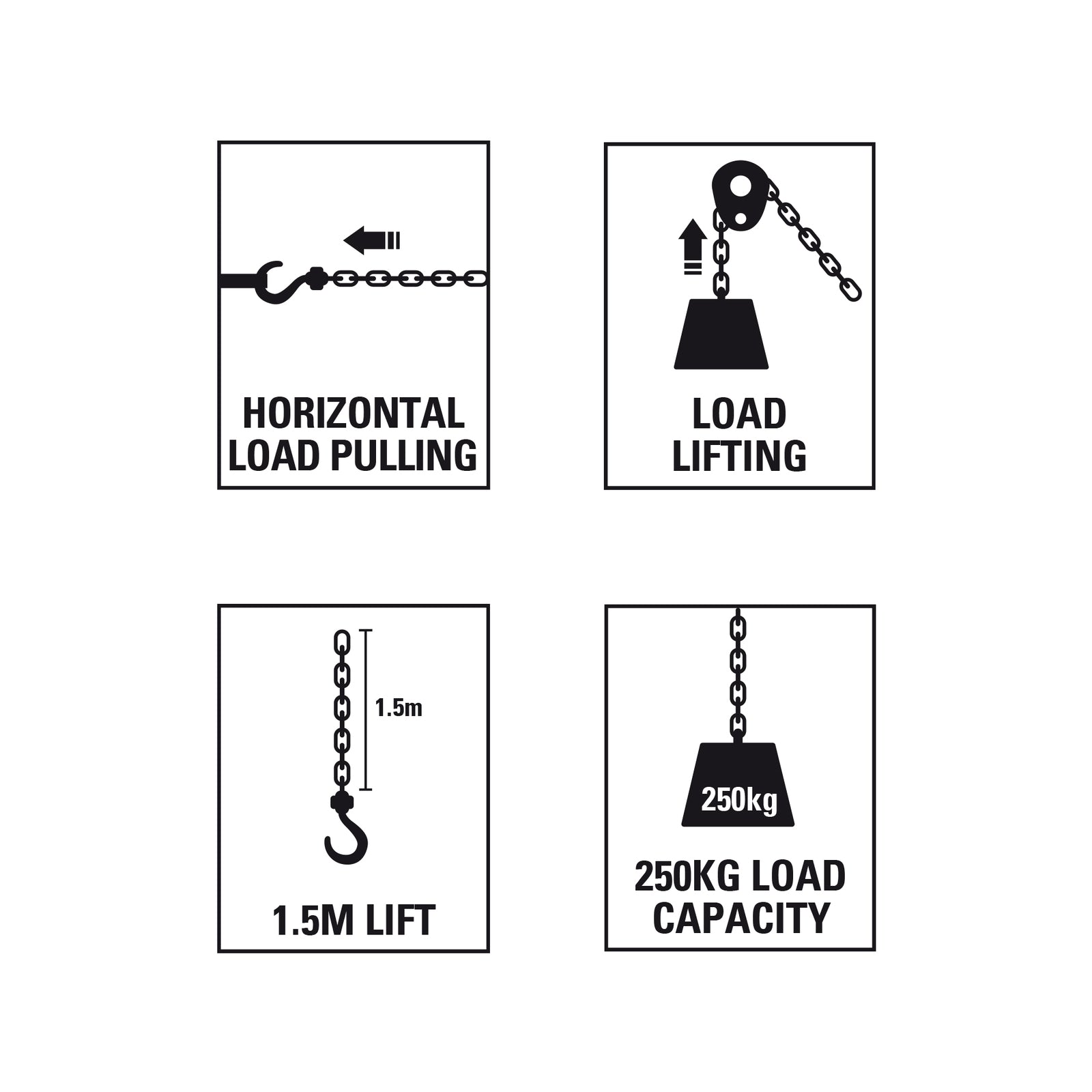 Gorilla 250kg Lever Block With 1.5m Lift, Steel, Ratchet Lifting & Pulling Tool