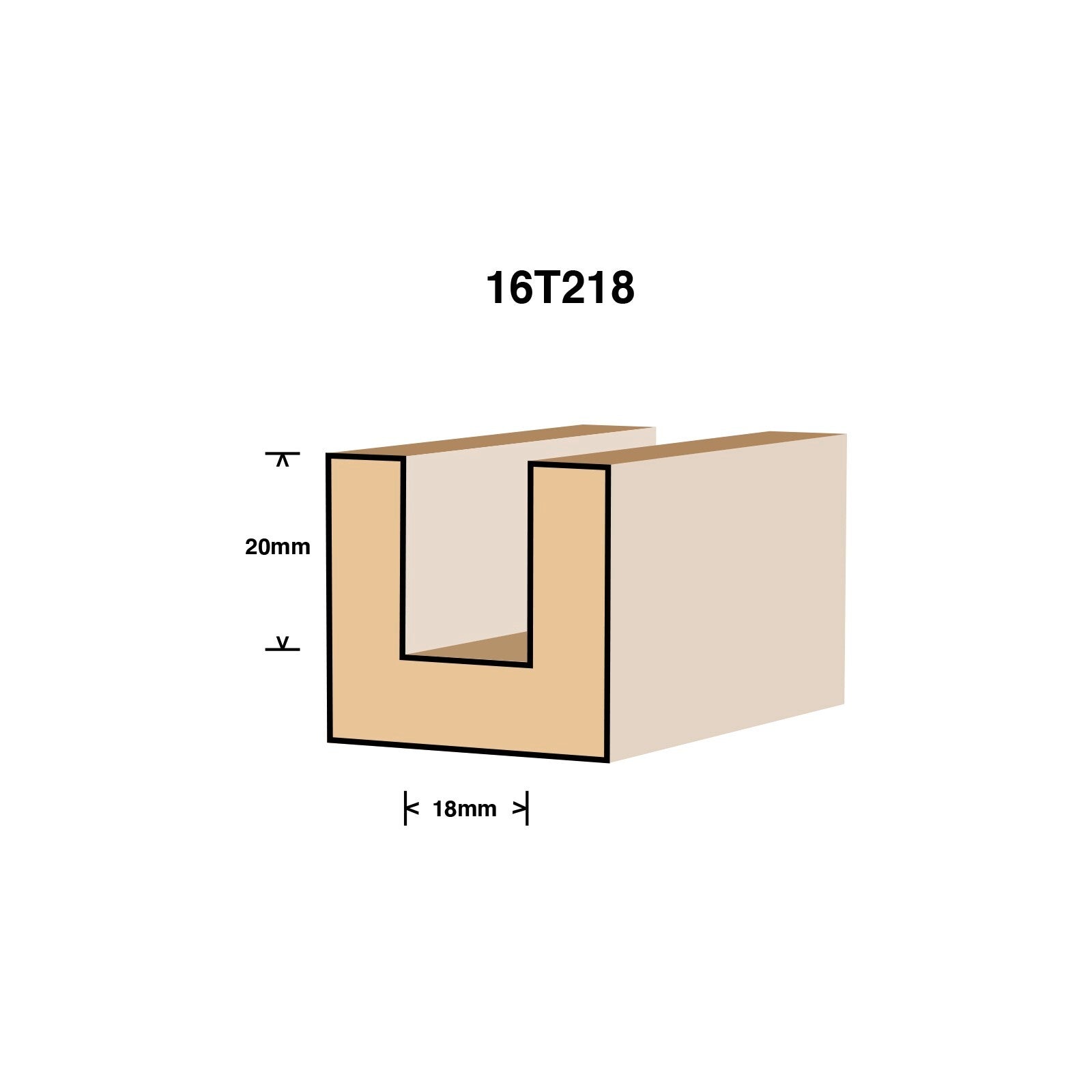 Ultra 6.4 x 18mm Straight Router Bit - Tungsten Carbide Tipped, 1/4" Shaft