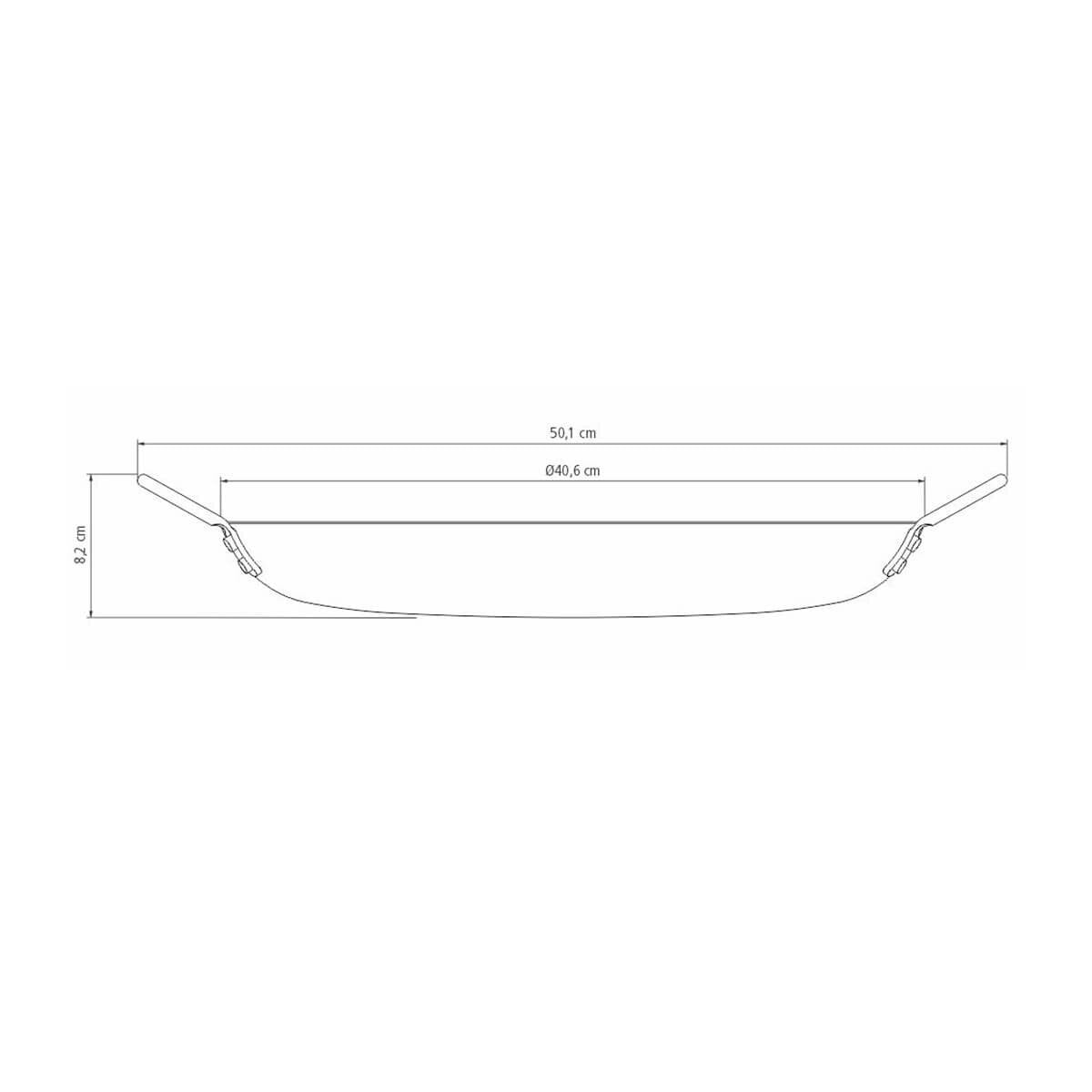 Tramontina Churrasco 40cm Round BBQ Griddle Pan - Black Nitrocarburized Carbon Steel - 20845040